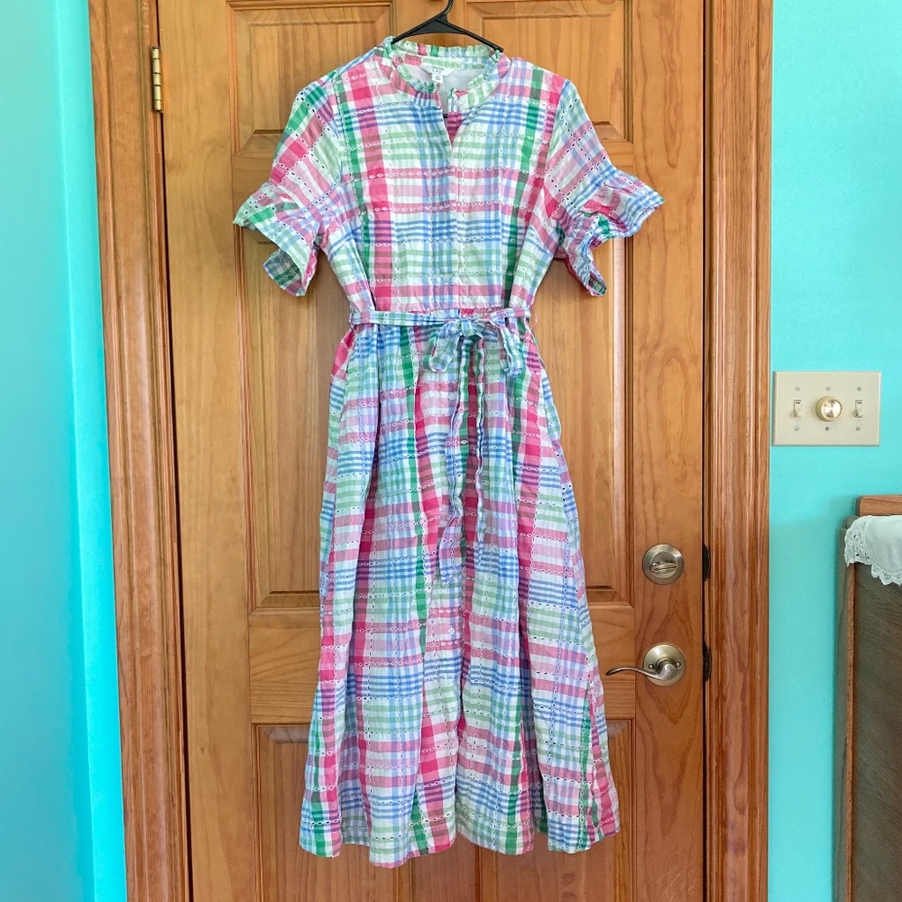 Women’s size medium new without tags Crown and Ivy colorful plaid dress - Picture 3 of 11